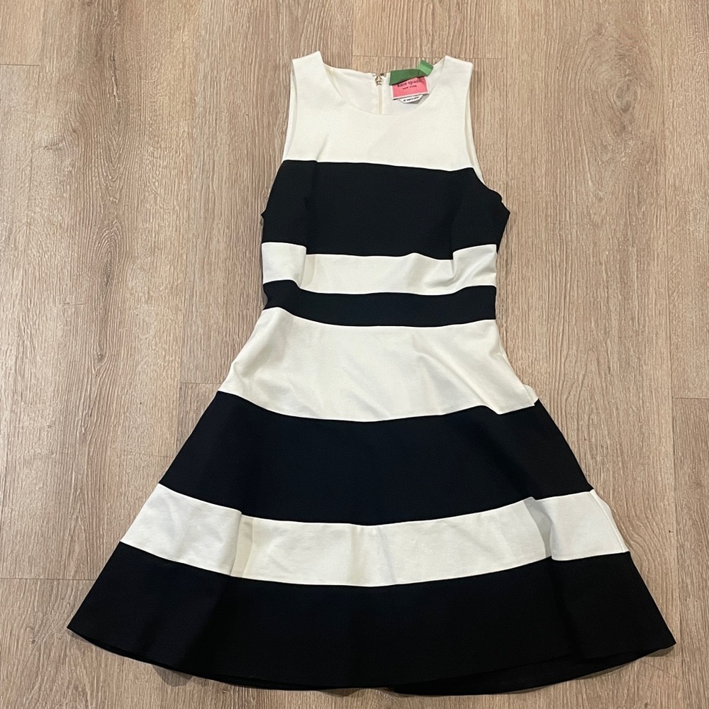 Kate Spade Black and White Striped Dress
